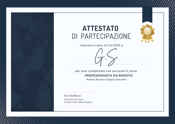 Attestato di partecipazione