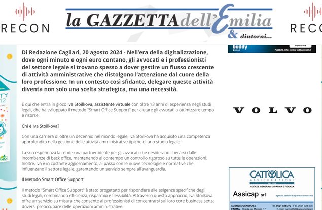 Articolo su La Gazzetta dell'Emilia