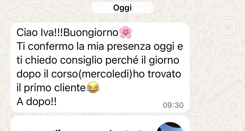 Il messaggio di Ilaria il giorno dopo la lezione