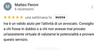Recensione Google dell'avvocato Matteo Peroni